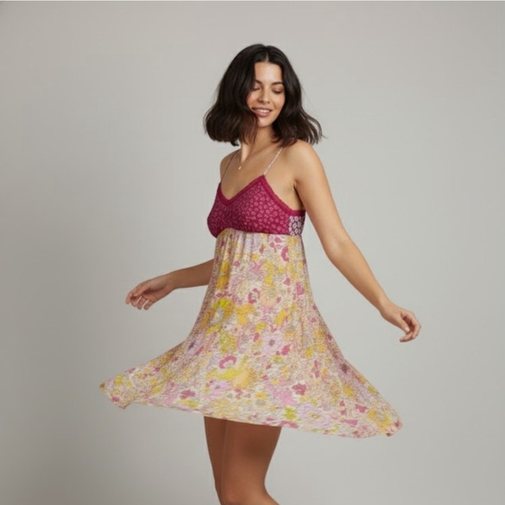 Liberty of London Pink and Yellow Floral Chemise